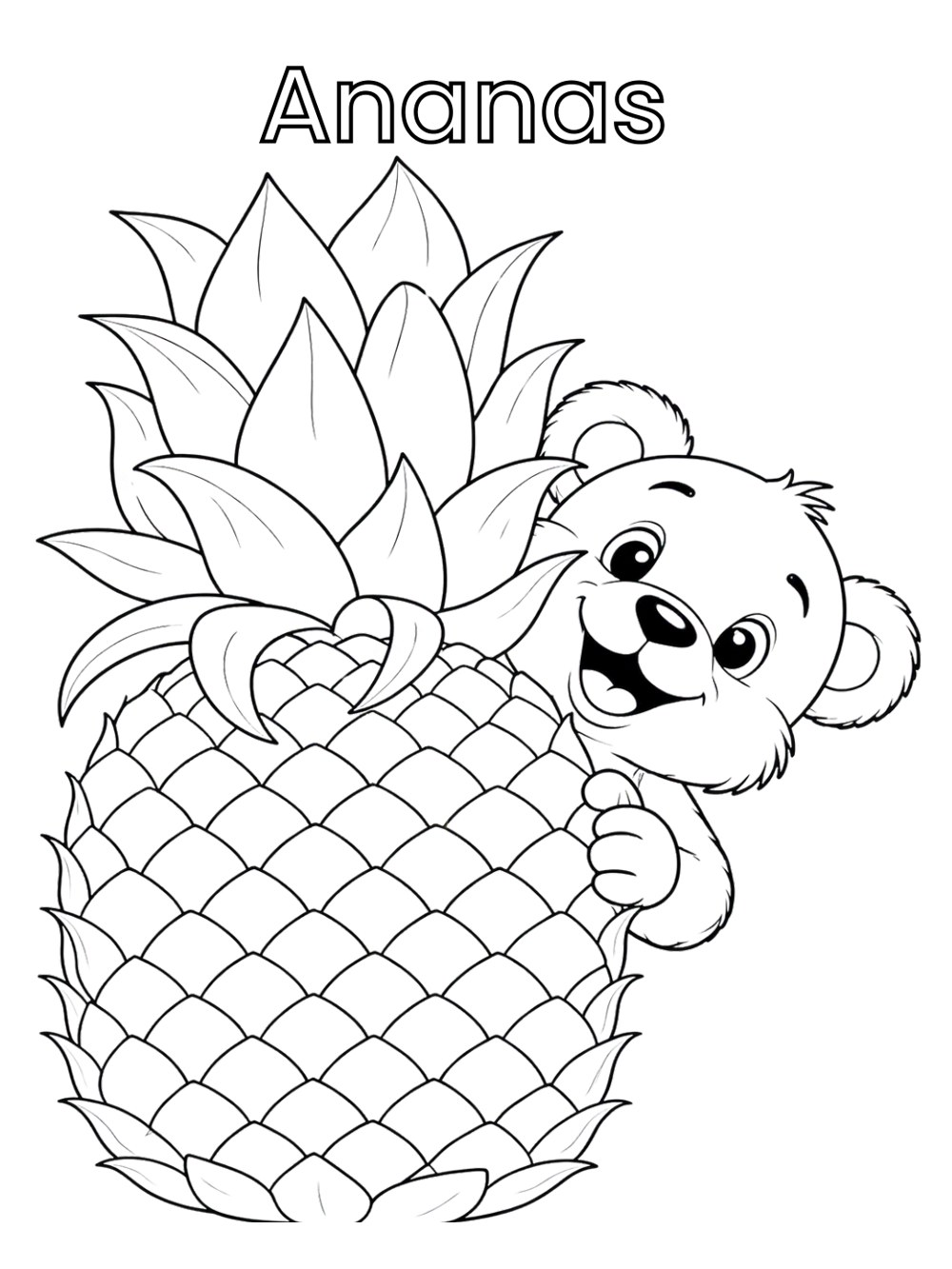 Ananas kleurplaat