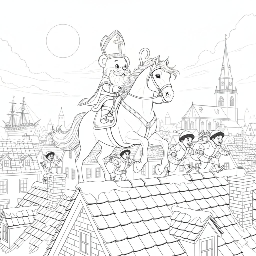 Sint op het dak